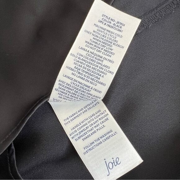 Joie Satin Button Down Blouse in Black - XL - Picture 8 of 8